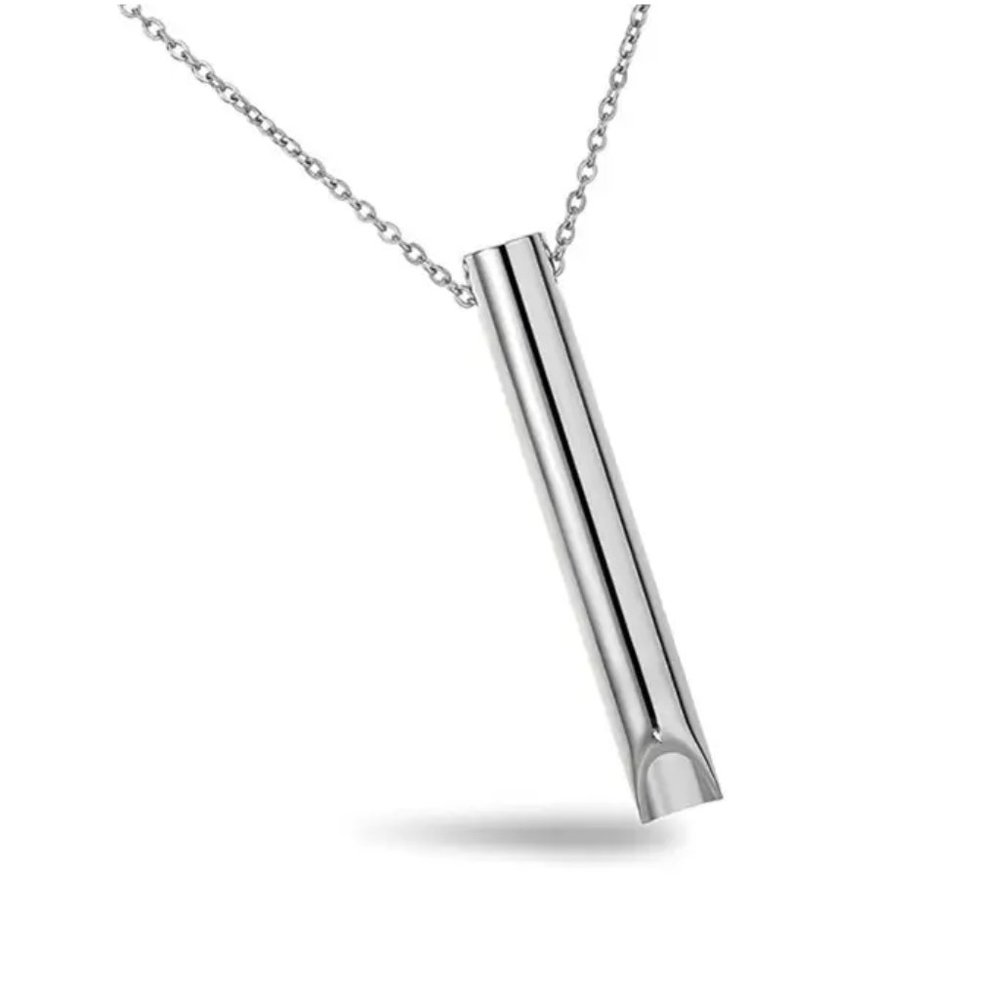Silver Anti Anxiety Breathing Necklace‎ Meditation Tool Stress Relief, Relaxing